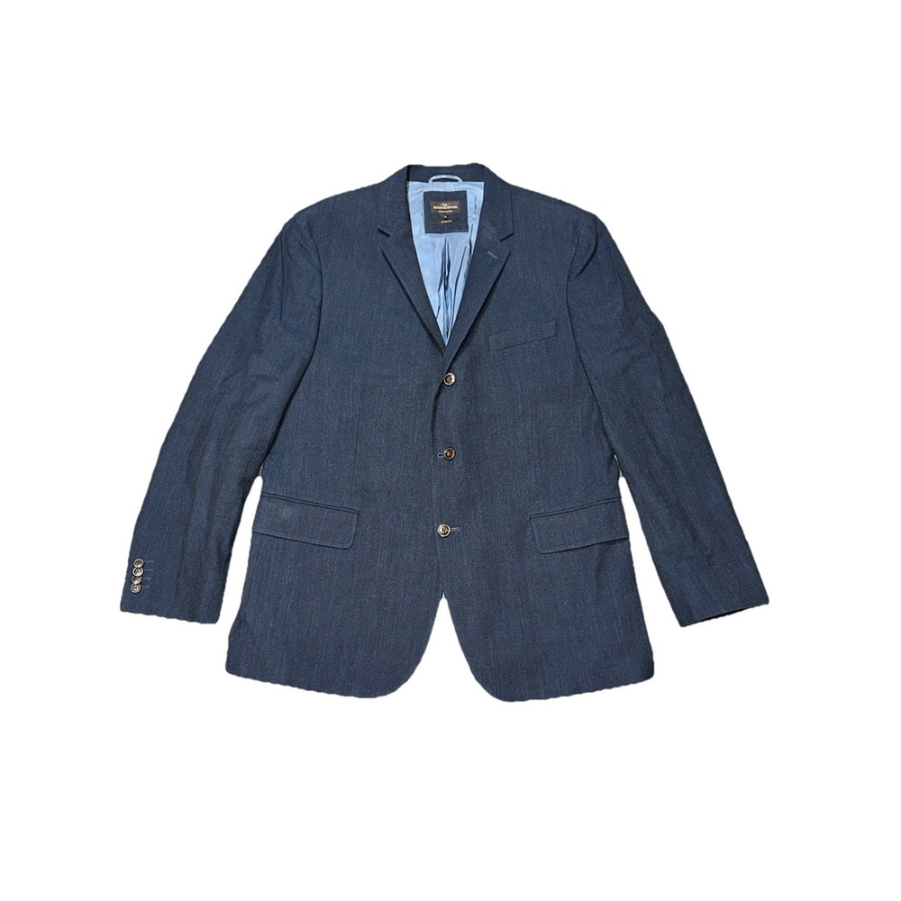 Rodd And Gunn Wool Blazer Sports Fit Size XL Navy Blue Woven In‎ Italy Preppy